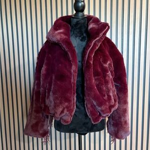 Elegant Maroon Teddy Jacket